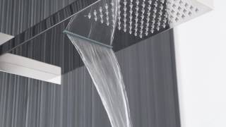 Soffione Doccia Rettangolare con Funzione a Cascata e Pioggia 500x200mm e Braccio Integrato HEAD48 [upl. by Hun]