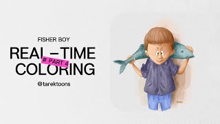 Fisher Boy RealTime Coloring Part 4 [upl. by Marrin]