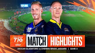 2024 Abu Dhabi T10 I Match 3 Highlights Deccan Gladiators vs Chennai Brave Jaguars  Season 8 [upl. by Eedeed360]