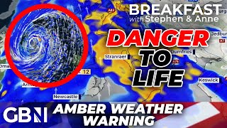 DANGER to life weather warning issued as Storm Ashley set to BATTER the UK with EXPLOSIVE winds [upl. by Byram195]