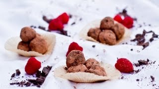 Chocolate Raspberry Truffles  Tasty Memories  Just Eat Life [upl. by Tamis959]