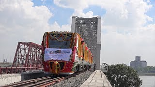 Inaugural run on newly opened Bhairab Railway Bridge by Bangladeshi amp Indian Prime Minister [upl. by Nie]