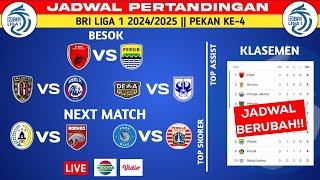 AWAS JADWAL BERUBAH Jadwal BRI Liga 1 2024 Pekan Ke 4  PSM vs Persib  live Indosiar [upl. by Sykleb]