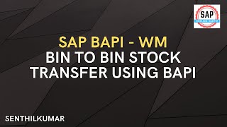 SAP BAPI  WM Transfer Order creation for Bin to Bin Stock Transfer [upl. by Petronella252]