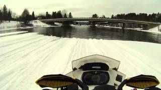 Snowmobile Water Crossing  Dorset ON Rich Robinson GoPro [upl. by Josiah]