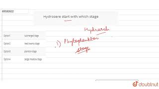 Hydrosere start with which stage [upl. by Nadbus994]