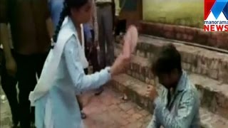 Girl slapped man with chappals who trying insult her  Manorama News [upl. by Silvestro172]