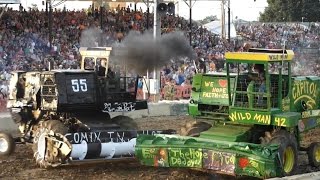 2014 Lorain County Fair Demolition Derby Heat 3 Heavyweight Combines [upl. by Aneertak556]