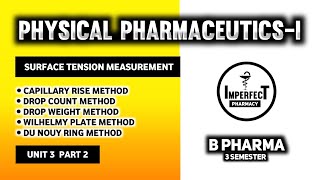 Measurement Of Surface amp Interfacial Tension  Capillary Rise Method  Drop Count Method  B Pharma [upl. by Jamieson72]