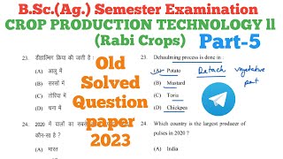 Crop Production Technology ll Rabi Crops Old solved question paper [upl. by Rawlinson378]