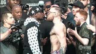 Mayweather vs McGregor World Tour New York Faceoff [upl. by Deadman]