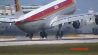 Iberia a340600 landing in Miami [upl. by Nodmac]