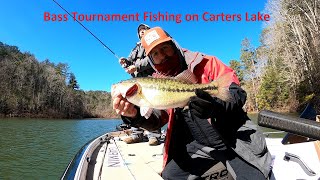 Bass Tournament Fishing on Carters Lake [upl. by Gurolinick]