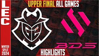 G2 vs BDS Highlights ALL GAMES  LEC Winter 2024 Playoffs Upper FINAL  G2 Esports vs Team BDS [upl. by Joye70]