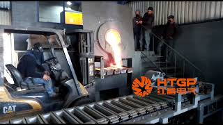 copper melting furnace with ingot casting conveyor [upl. by Bartholomew]