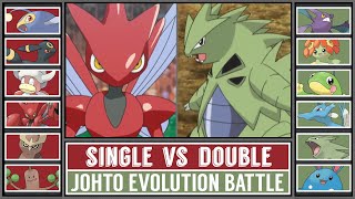 Johto Pokémon Battle  SINGLE EVOLUTIONS vs DOUBLE EVOLUTIONS [upl. by Sollie348]