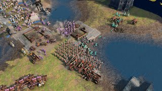 Age of Empires 4  4v4 CBA OVERWHELMING NUMBERS  Multiplayer Gameplay [upl. by Ycul]