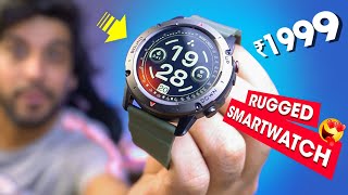 Best RUGGED Calling Smartwatch with Round Display Under ₹2000 Rs ⚡️ Ambrane WISE CREST Smartwatch [upl. by Olivie]