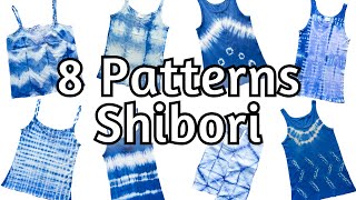 8 Patterns  Easy Shibori Tie Dye Folding Techniques [upl. by Levesque]