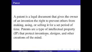 Intellectual Property Rights Introduction to Patents [upl. by Addiel]