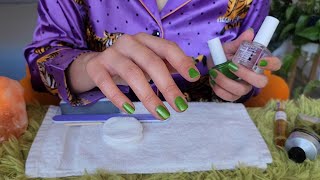 ASMR Soft Spoken Soothing Nail Care 💜💅 natural nail care routine pampering doing my nails [upl. by Eladnek]