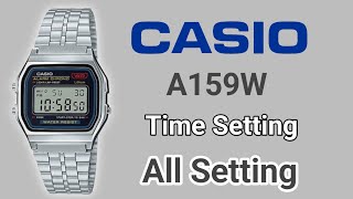 Casio A159W Time Setting  Casio A159W  How to Set Time Casio A159W Watch [upl. by Ditzel]