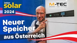 Neuer Stromspeicher aus Österreich WärmepumpenHersteller MTec auf Intersolar 2024 [upl. by Tyra]