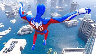 GTA 5 Ragdolls SPIDERMAN Jumps And Fails Into Water Euphoria Physics 10 [upl. by Eseela]