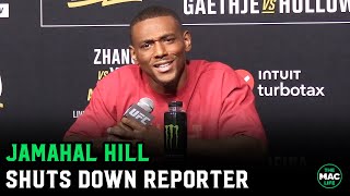 Jamahal Hill shuts down reporter “I don’t know how you got from what I said”  UFC 300 Media Day [upl. by Anhsirk]