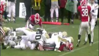 2008 GTUGA Fumble Recovery and Jon Dwyer Touchdown with Georgia Radio Call [upl. by Fidellia]