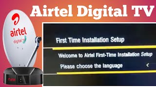 Airtel Digital TV First Time installation Setup  Airtel Dth please Choose the language [upl. by Annaohj]