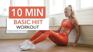 10 MIN BASIC HIIT  killer High Intensity routine standard exercises I Pamela Reif [upl. by Inafets]