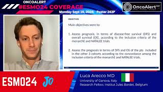 Prognosis of HRHER2 eBreastCancer according to monarchE amp NATALEE by Luca Arecco MD at ESMO24 [upl. by Houston]