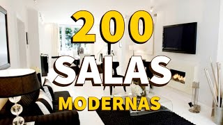 200 SALAS MODERNAS CON IDEAS GENIALES DE DECORACION DE INTERIORES  COLORES MUEBLES Y LUCES LED [upl. by Kerekes]