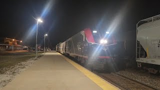 Amtrak 29 Capitol Limited arriving ahead of schedule in Elkhart Indiana and departing for Chicago [upl. by Mullac]