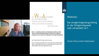 Webinar De omgevingsvergunning onder de Omgevingswet wat verandert er [upl. by Norma]