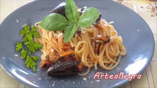 SPAGHETTI CON LE COZZE RICETTA SICILIANA [upl. by Demeter934]