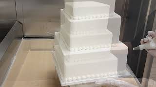 How to cut and stack a square wedding cake [upl. by Nessy231]