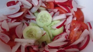 ENSALADA DE RABANO O RABANITO PEPINO Y TOMATE [upl. by Rothstein]