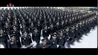 Kim Jong Un reviews military parade April 25 [upl. by Feirahs474]