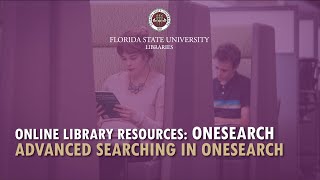 Advanced Searching in OneSearch [upl. by Odelia]