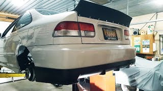 Installing A 9900 Rear Lip On A 9698 Honda Civic [upl. by Evadne]