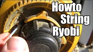 Howto string a Ryobi trimmer [upl. by Bautram736]