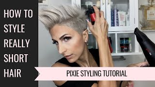 How to Style Short hair  Pixie Hair Tutorial [upl. by Elag]