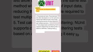 3 What are the core features of NUnit Test [upl. by Phi]