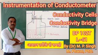 Instrumentation of Conductometer  Conductance Cell  Conductivity Bridge  Analysis  BP102T  L61 [upl. by Etteiram323]