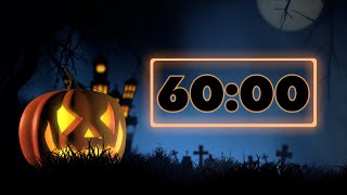 60 Minute Halloween Timer with music at the end  dancing skeletons [upl. by Eenhat]