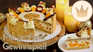 DIE WEIHNACHTSTORTE 2021 💝MANDARINENSPEKULATIUSTORTE BACKEN REZEPT UND GEWINNSPIEL SCCC21 💝 [upl. by Myrlene828]