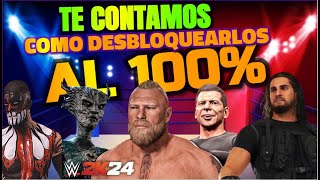 Como DESBLOQUEAR LUCHADORES al 100 en WWE 2K24 [upl. by Joell]