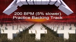 Master of Puppets 200 BPM 5 slower Practice Backing Track [upl. by Alinoel]